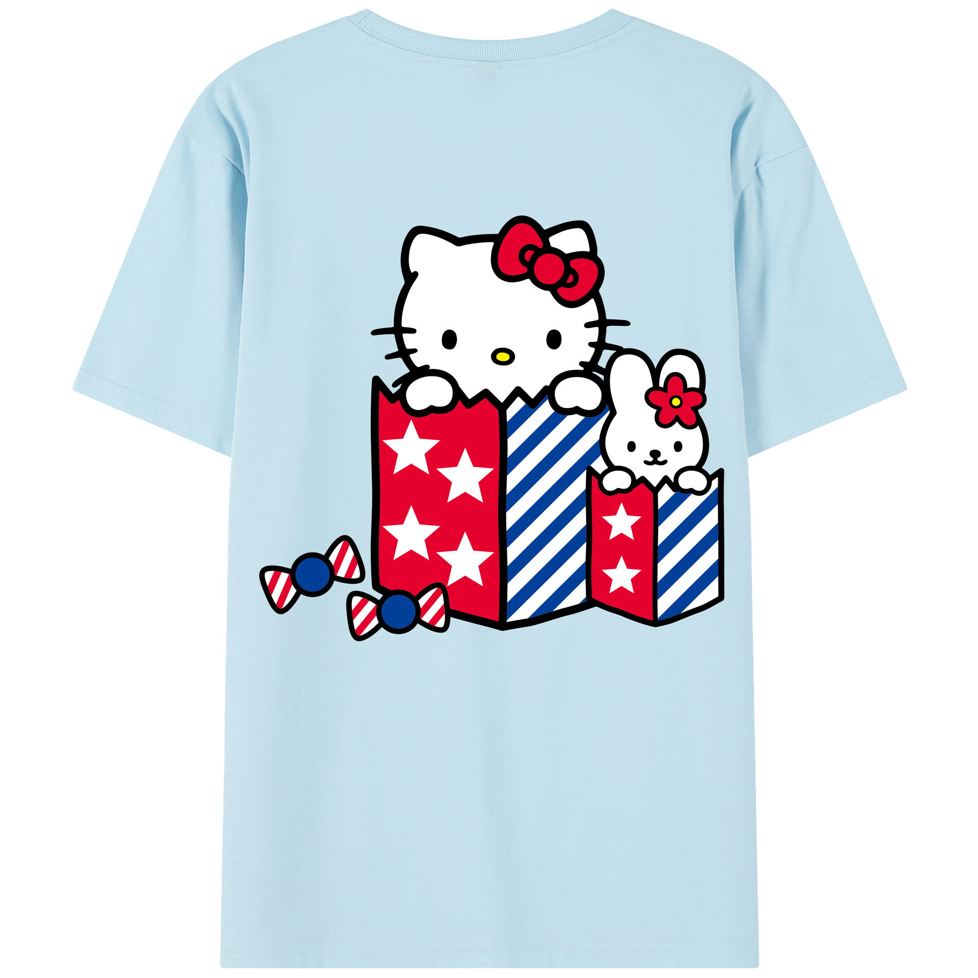 （画像用） Hello Kitty ハローキティ 綿100％半袖Tシャツ（背面プリント）